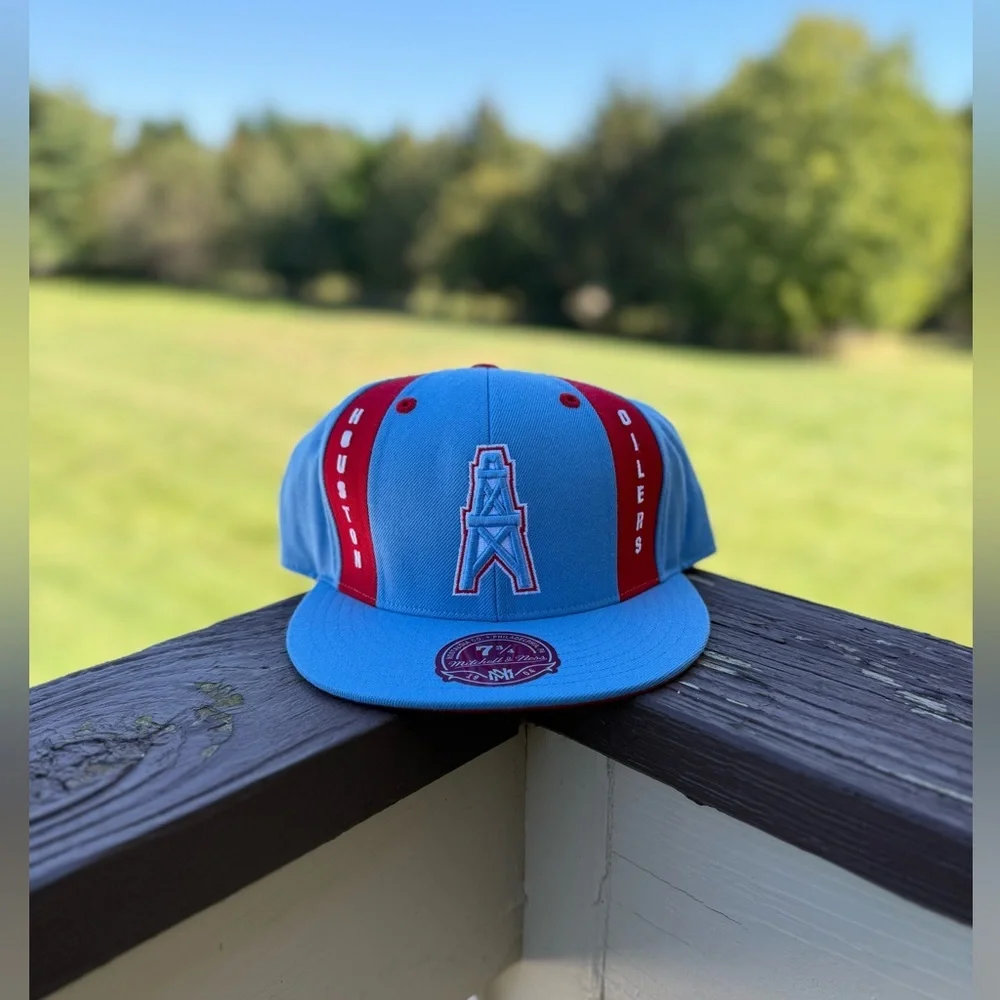 Mitchell & Ness Blue Houston Oilers NFL 7 3/4 - Picture 1 of 5